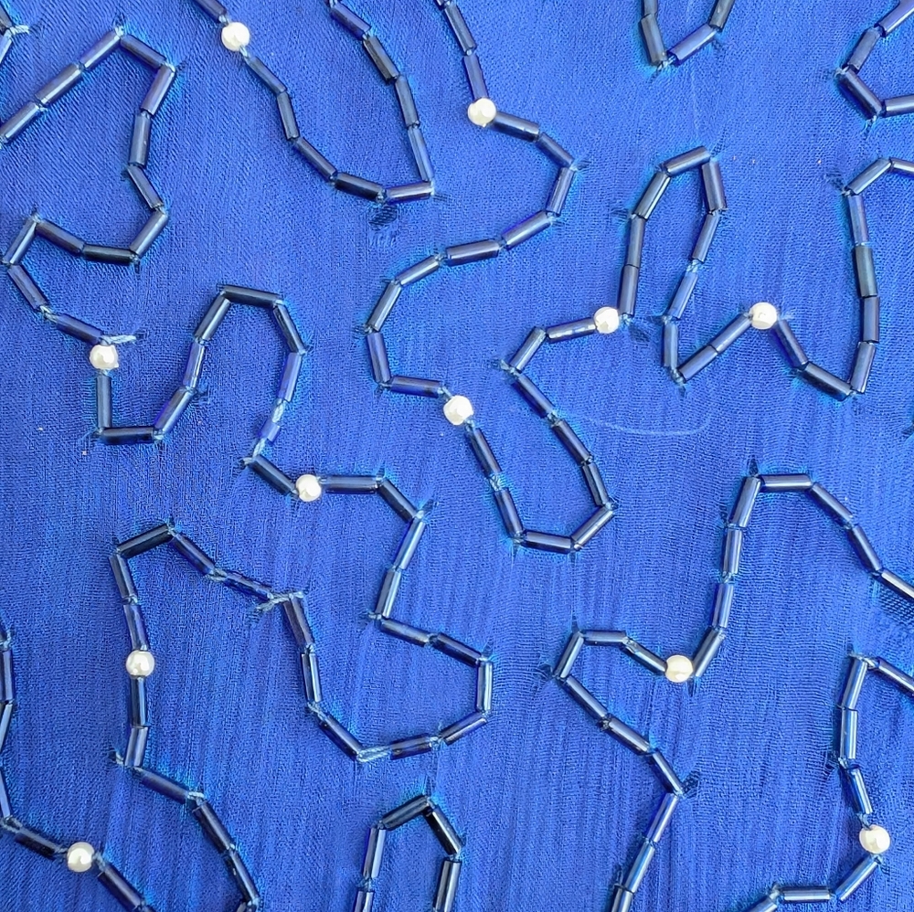 BEADS AND BLING!  Party Dress DAR Blue - Picture 5 of 8